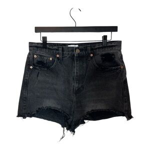 Pistola Black Distressed High Waisted Denim Shorts 29